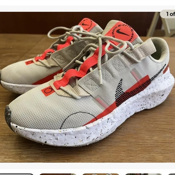 Nike Crater Impact Light Bone Bright Crimson Sneakers Athletic Shoes Size 8,5 - Picture 5 of 15